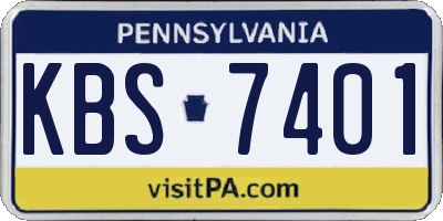 PA license plate KBS7401