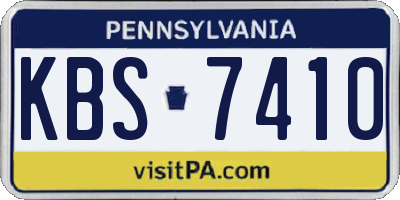 PA license plate KBS7410