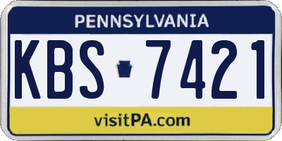 PA license plate KBS7421