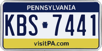 PA license plate KBS7441
