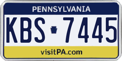 PA license plate KBS7445