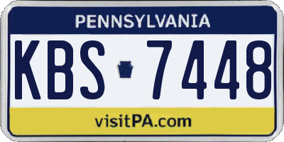 PA license plate KBS7448