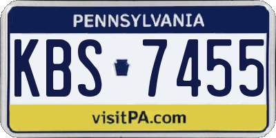 PA license plate KBS7455