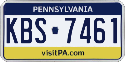 PA license plate KBS7461