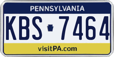 PA license plate KBS7464