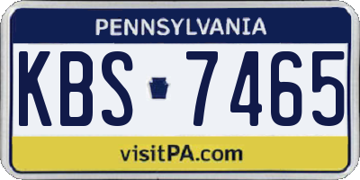 PA license plate KBS7465