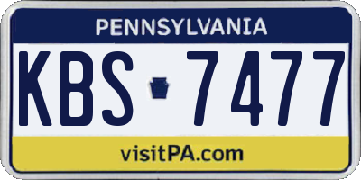 PA license plate KBS7477