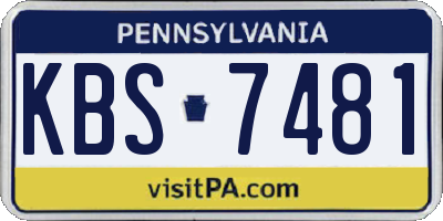 PA license plate KBS7481