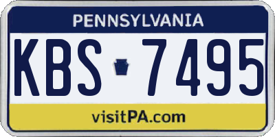 PA license plate KBS7495