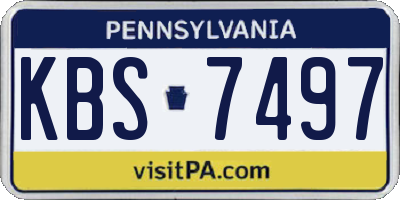 PA license plate KBS7497