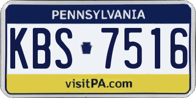 PA license plate KBS7516