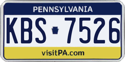 PA license plate KBS7526