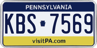 PA license plate KBS7569