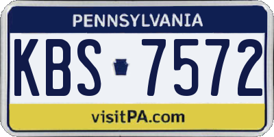 PA license plate KBS7572