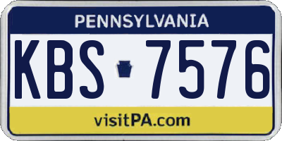 PA license plate KBS7576