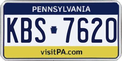 PA license plate KBS7620