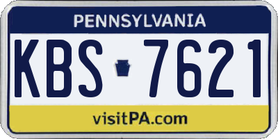 PA license plate KBS7621