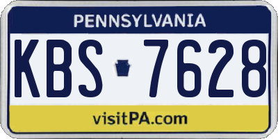 PA license plate KBS7628