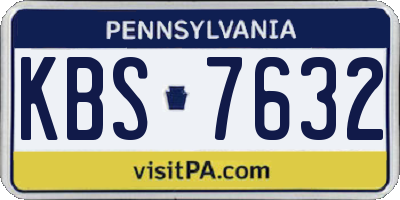 PA license plate KBS7632