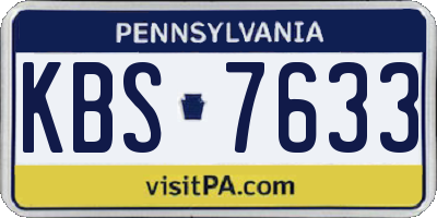 PA license plate KBS7633