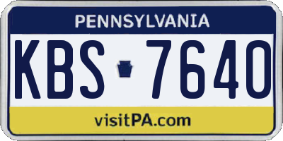 PA license plate KBS7640