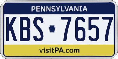 PA license plate KBS7657