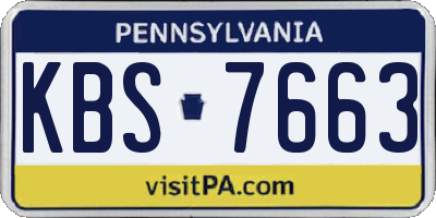 PA license plate KBS7663