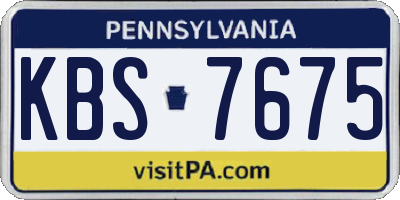 PA license plate KBS7675