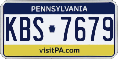PA license plate KBS7679