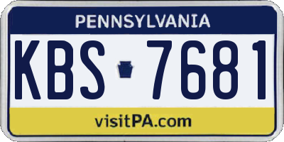 PA license plate KBS7681