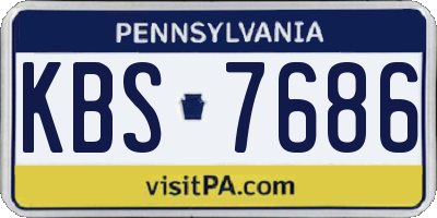 PA license plate KBS7686
