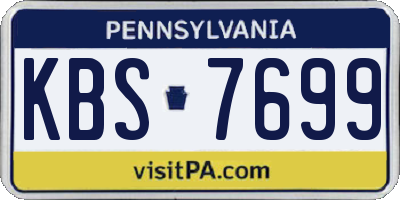 PA license plate KBS7699