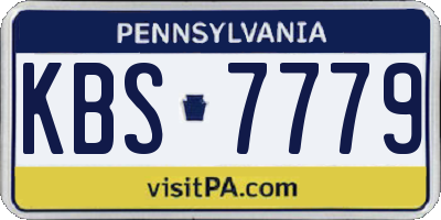 PA license plate KBS7779