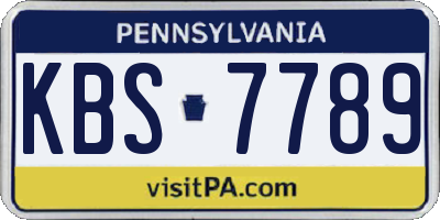 PA license plate KBS7789