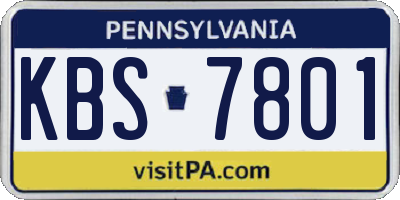 PA license plate KBS7801