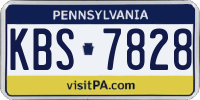 PA license plate KBS7828