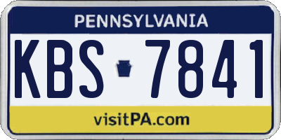 PA license plate KBS7841