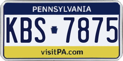 PA license plate KBS7875