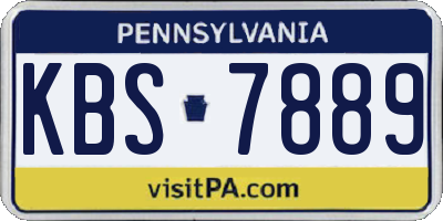 PA license plate KBS7889