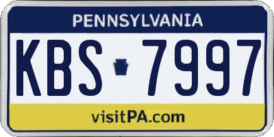 PA license plate KBS7997
