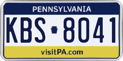 PA license plate KBS8041