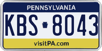 PA license plate KBS8043