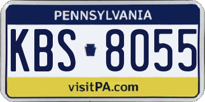 PA license plate KBS8055