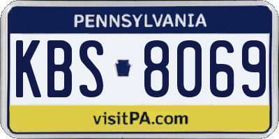 PA license plate KBS8069