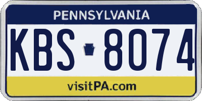 PA license plate KBS8074