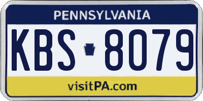 PA license plate KBS8079
