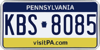 PA license plate KBS8085