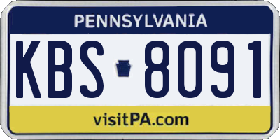 PA license plate KBS8091
