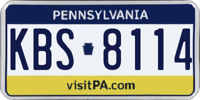 PA license plate KBS8114