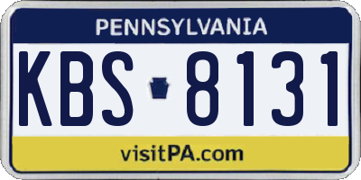 PA license plate KBS8131